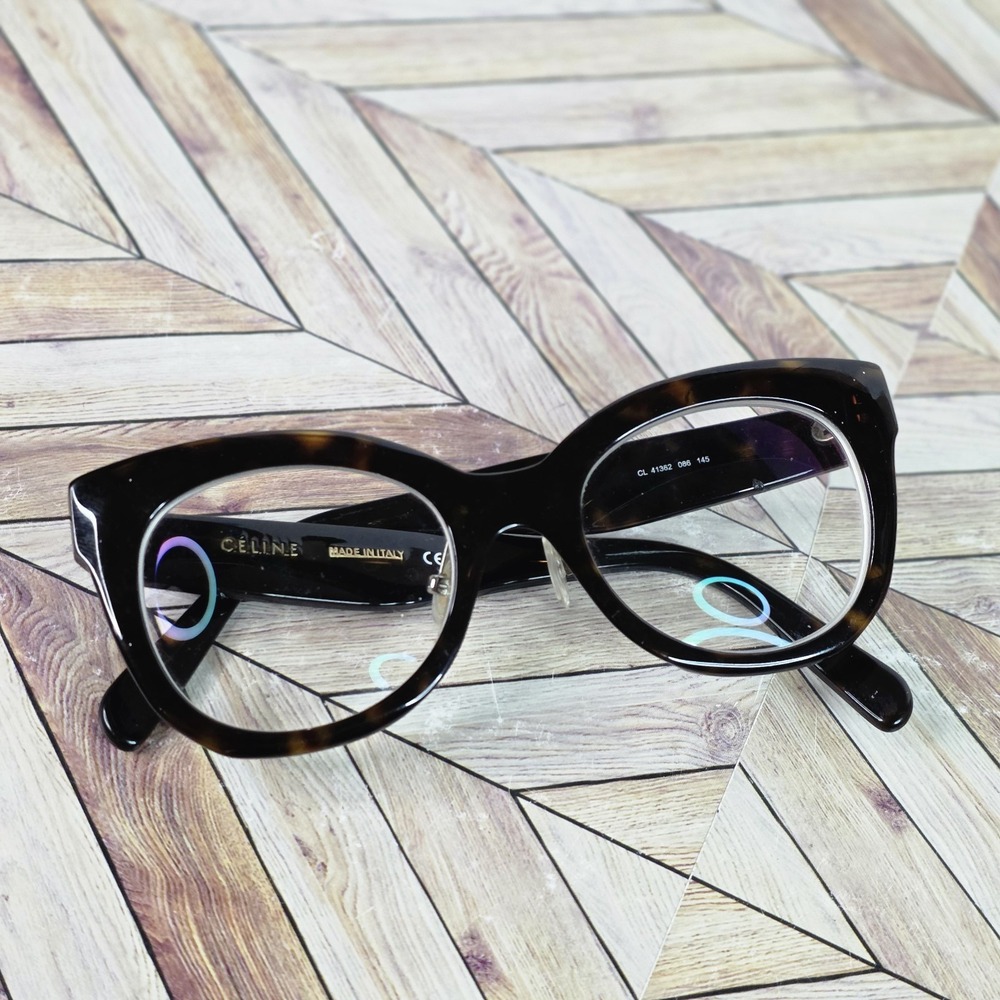 Celine CL41362 Eyeglasses FRAME ONLY Dark Havana Tortoise Full Rim 49-21-145